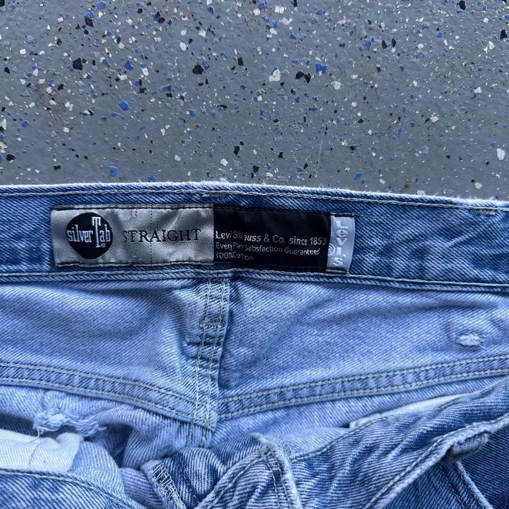 Levi's SilverTab Vintage Baggy Jeans W38 L32 Light Wash Frayed - Picture 5 of 8